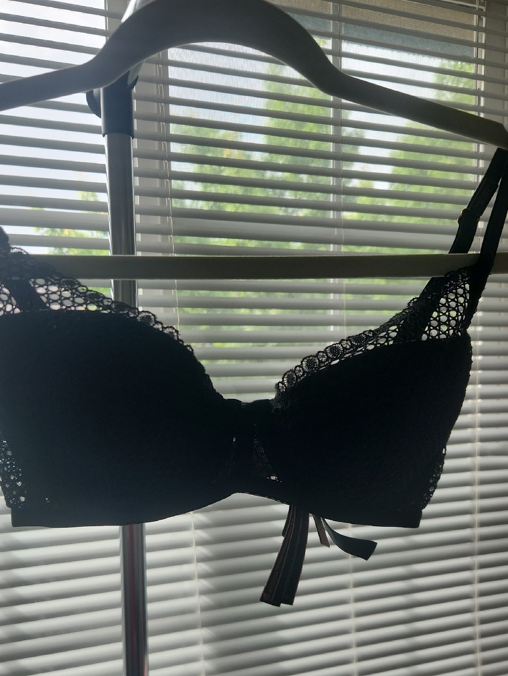 Victoria's Secret Black Lace Plunge Bra 32C
